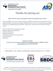 Email Inspiration from Small Business Development Center