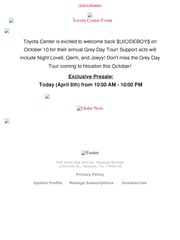 Email Inspiration from Toyota Center