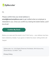 Email Inspiration from ZipRecruiter
