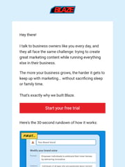 Email Inspiration from Alan at Blaze