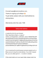 Email Inspiration from Blaze.ai Registration