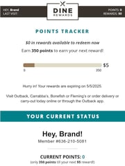 Email Inspiration from Dine Rewards