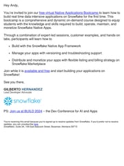 Email Inspiration from Gilberto Hernandez - Snowflake Devs