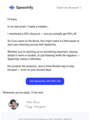 Email Inspiration from Kristen @ Speechify