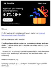 Email Inspiration from Kristen @ Speechify