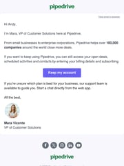 Email Inspiration from Mara from Pipedrive
