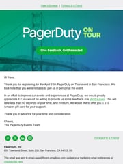 Email Inspiration from PagerDuty on Tour
