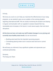 Email Inspiration from The Swag.com Team
