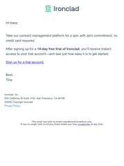 Email Inspiration from Tina from Ironclad