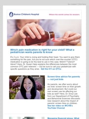 Email Inspiration from Boston Children's Hospital