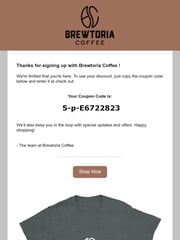 Email Inspiration from Brewtoria Coffee