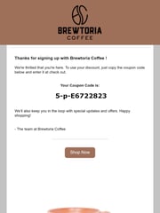 Email Inspiration from Brewtoria Coffee