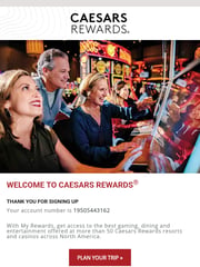 Email Inspiration from Caesars Rewards