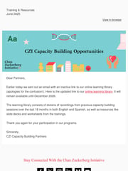 Email Inspiration from Capacity Building Partners at CZI