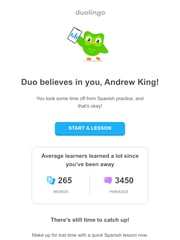 Email Inspiration from Duolingo