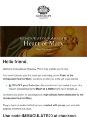 Email Inspiration from GuadalupeRoastery