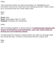 Email Inspiration from hari kum