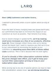 Email Inspiration from Justin from LARQ