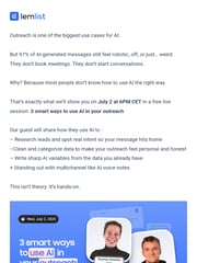 Email Inspiration from lemlist team