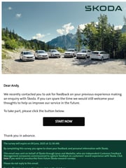 Email Inspiration from Škoda Feedback