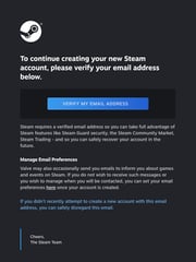 Email Inspiration from Steam