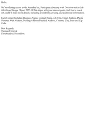 Email Inspiration from Thomas Fenwick