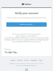 Email Inspiration from Webflow Support