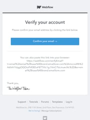 Email Inspiration from Webflow Support