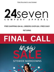 Email Inspiration from 24seven Comfort Apparel | Free Shipping On All Orders