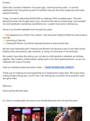 Email Inspiration from Aisha from Moment