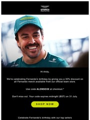 Email Inspiration from Aston Martin Aramco Formula One??? Team