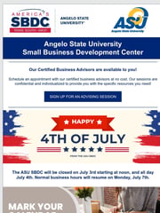 Email Inspiration from ASU Small Business Development Center