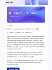 Email Inspiration from Bubble Community