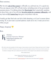Email Inspiration from Christina at FV