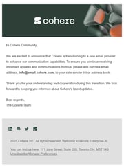 Email Inspiration from Cohere Marketing Team
