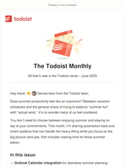 Email Inspiration from Denise from Todoist