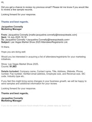 Email Inspiration from Jacqueline Connelly