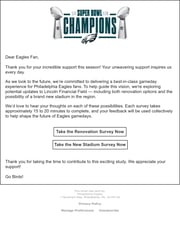 Email Inspiration from Philadelphia Eagles