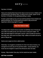 Email Inspiration from Schalk from SVRY Nutrition
