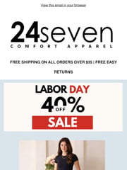 Email Inspiration from 24seven Comfort Apparel | Free Shipping On All Orders