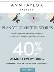 Email Inspiration from Ann Taylor Factory