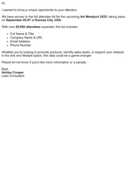 Email Inspiration from Ashley Cooper