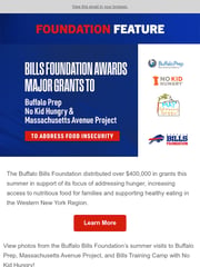 Email Inspiration from Buffalo Bills Foundation