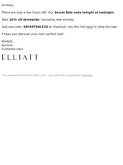 Email Inspiration from Jannina @ ELLIATT Customer Care