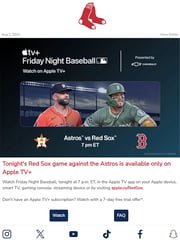 Email Inspiration from redsox.com