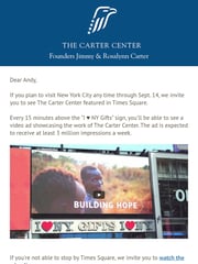 Email Inspiration from The Carter Center