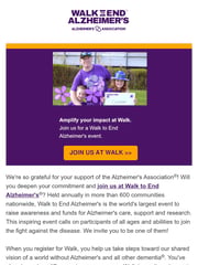 Email Inspiration from Walk to End Alzheimer's