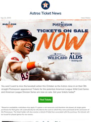 Email Inspiration from astros.com