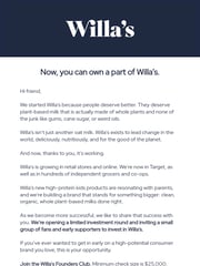 Email Inspiration from Christina, CEO of Willa's