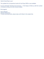Email Inspiration from Harry Ellington